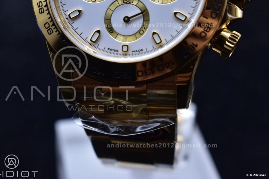 White OnTrend Best YG Daytona 743 Dial Bracelet 1:1 Edition BTF 116508 SA on 0106